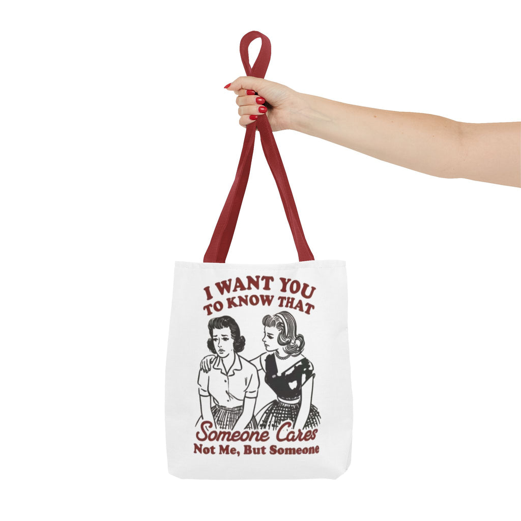 Funny Retro "Someone Cares" Tote Bag – Vintage Quote Canvas Tote