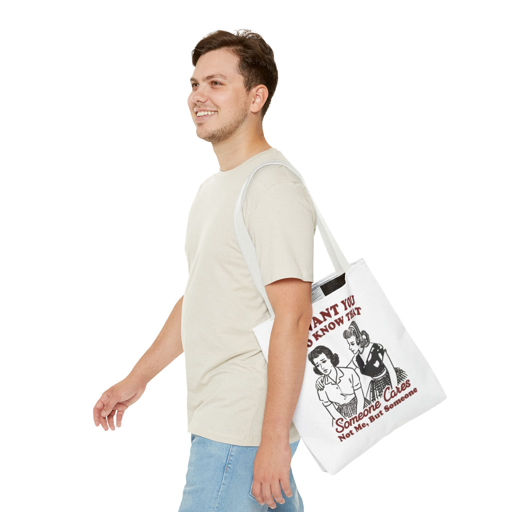 Funny Retro "Someone Cares" Tote Bag – Vintage Quote Canvas Tote