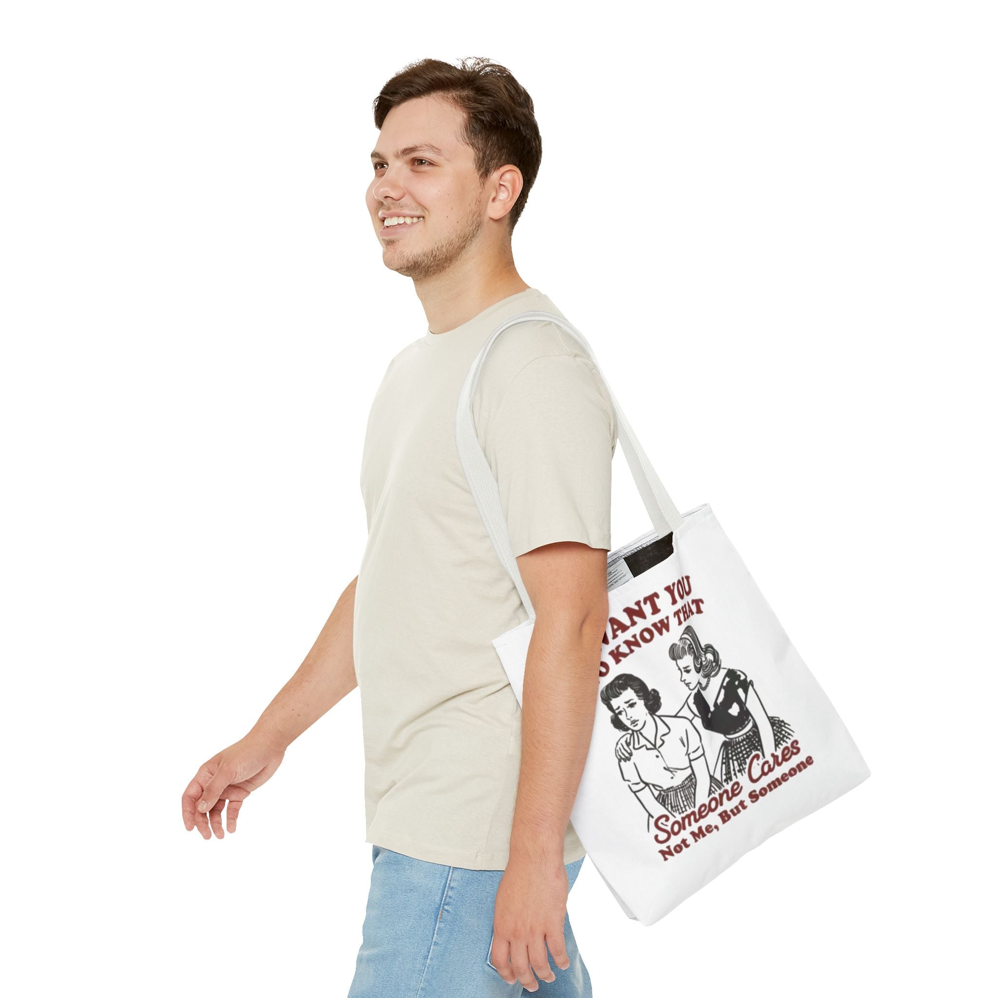 Funny Retro "Someone Cares" Tote Bag – Vintage Quote Canvas Tote