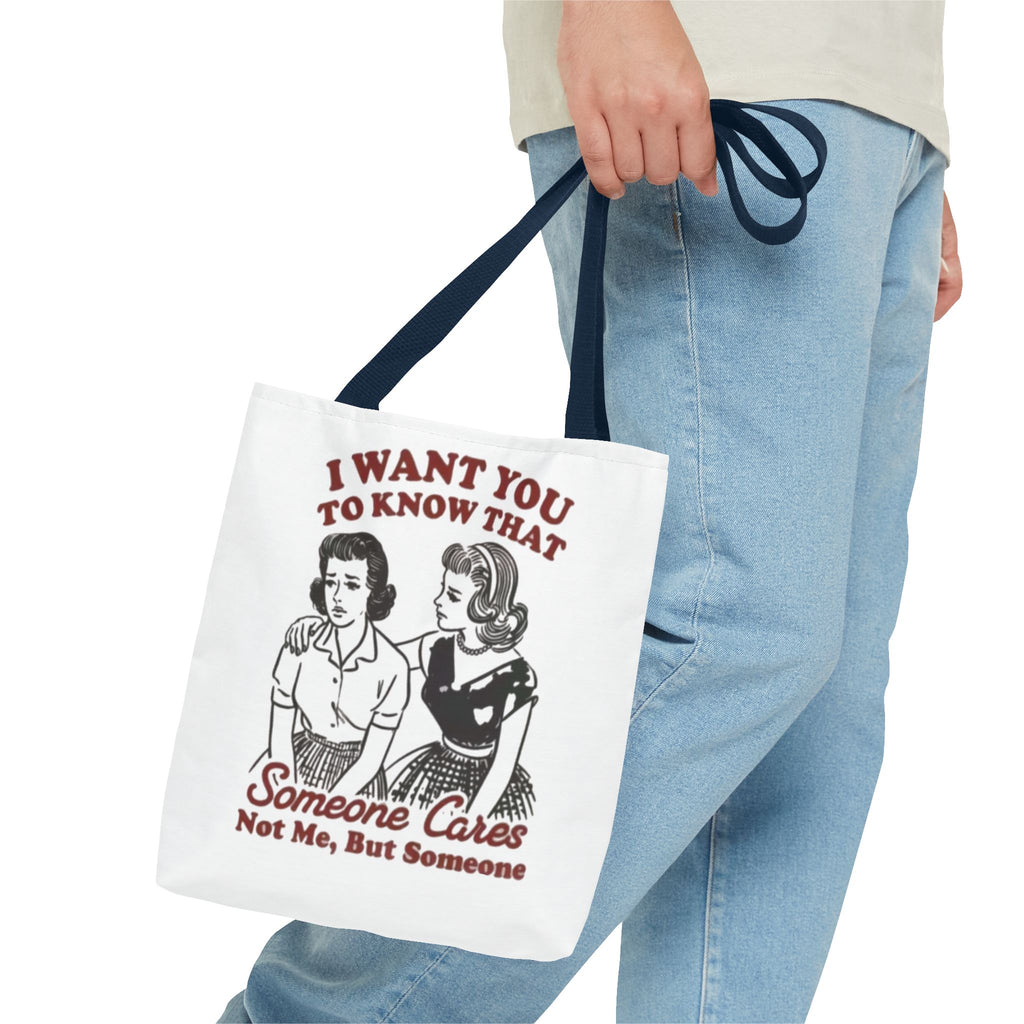 Funny Retro "Someone Cares" Tote Bag – Vintage Quote Canvas Tote
