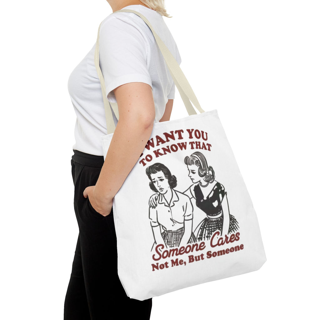 Funny Retro "Someone Cares" Tote Bag – Vintage Quote Canvas Tote