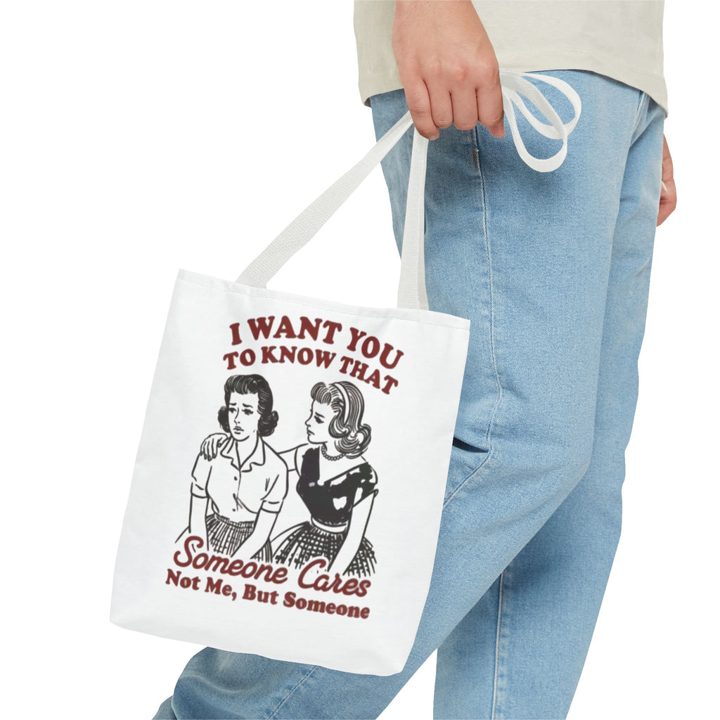 Funny Retro "Someone Cares" Tote Bag – Vintage Quote Canvas Tote