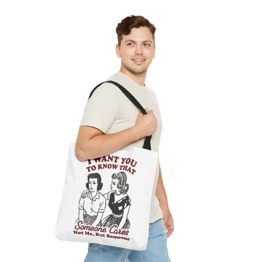 Funny Retro "Someone Cares" Tote Bag – Vintage Quote Canvas Tote