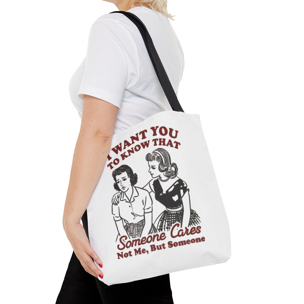 Funny Retro "Someone Cares" Tote Bag – Vintage Quote Canvas Tote