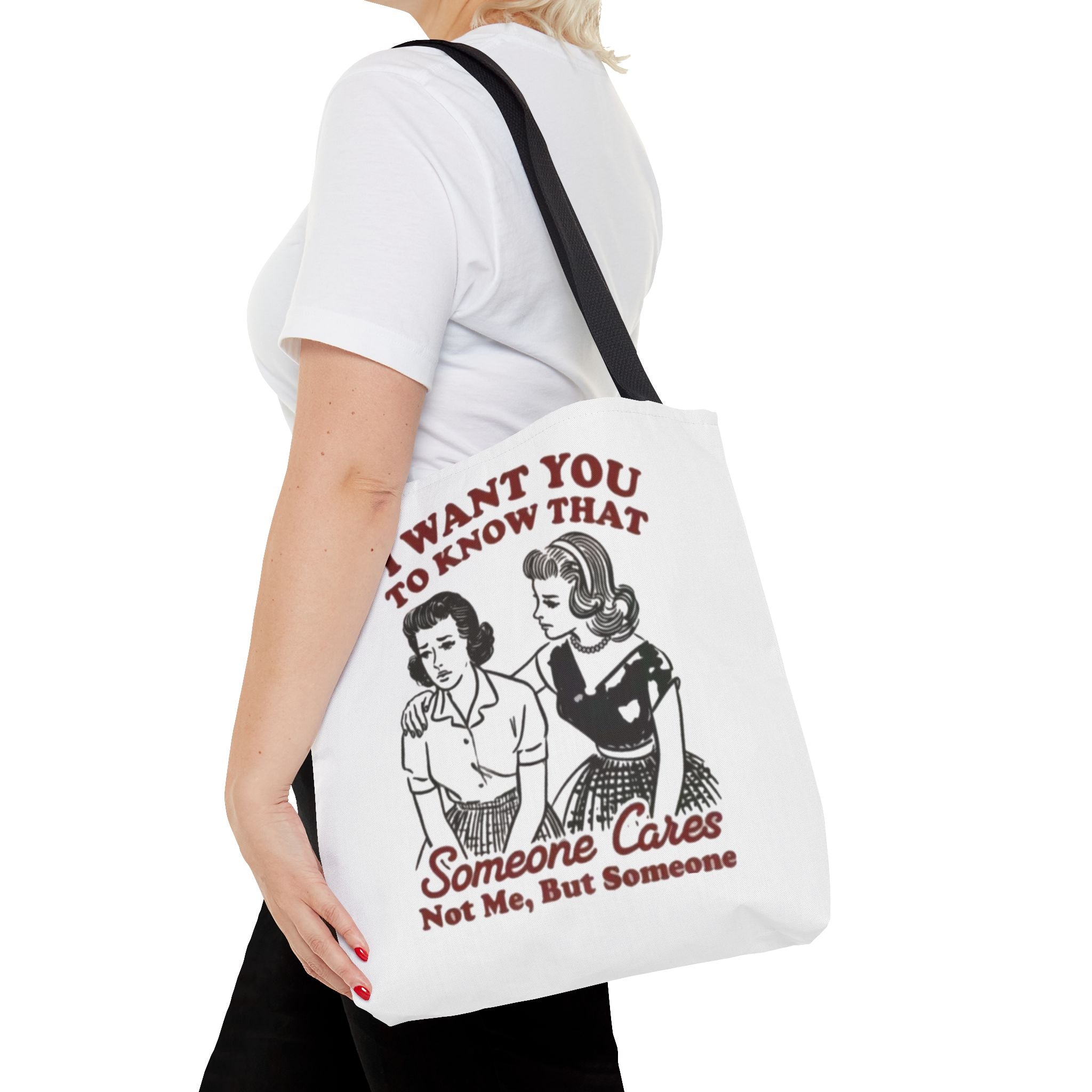 Funny Retro "Someone Cares" Tote Bag – Vintage Quote Canvas Tote
