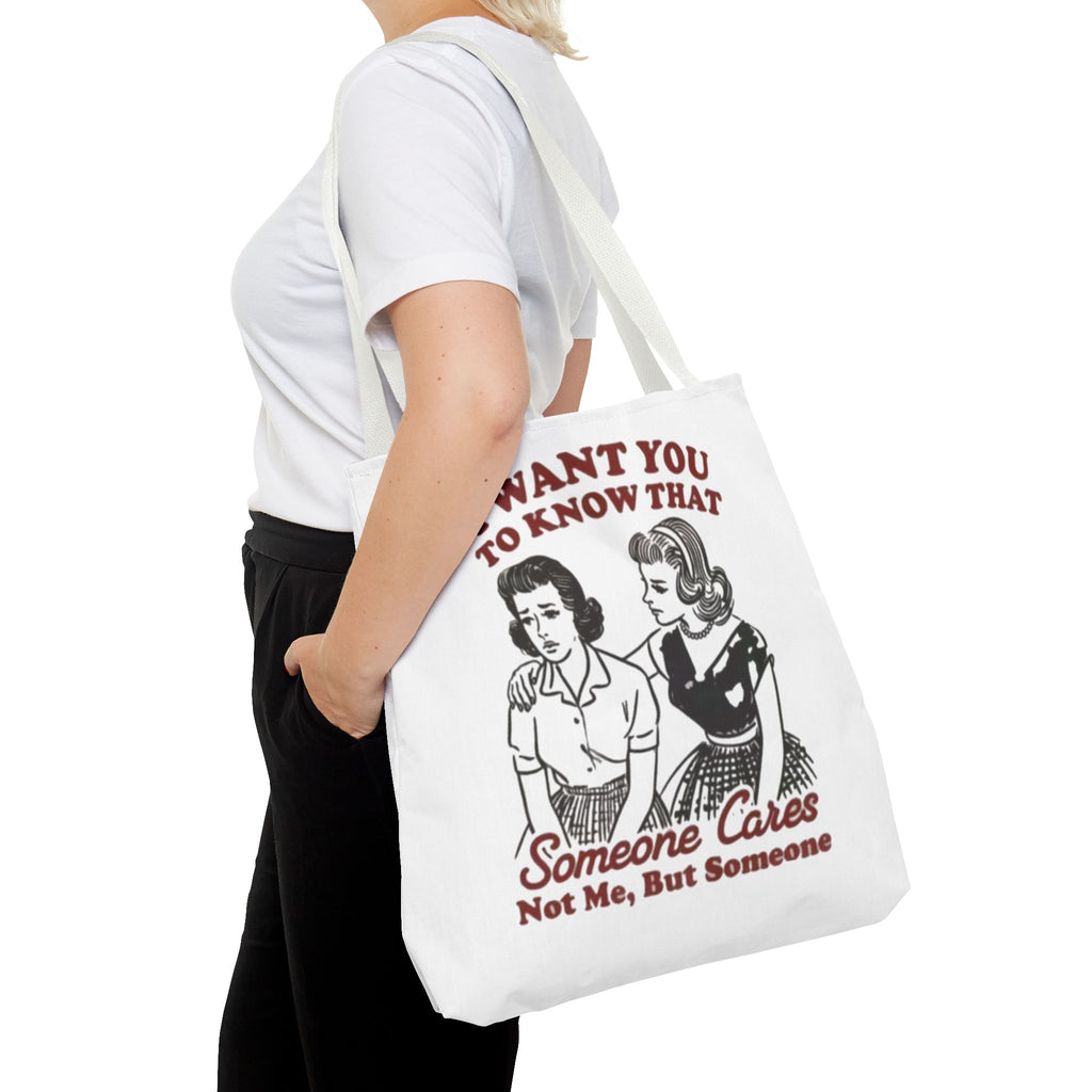 Funny Retro "Someone Cares" Tote Bag – Vintage Quote Canvas Tote