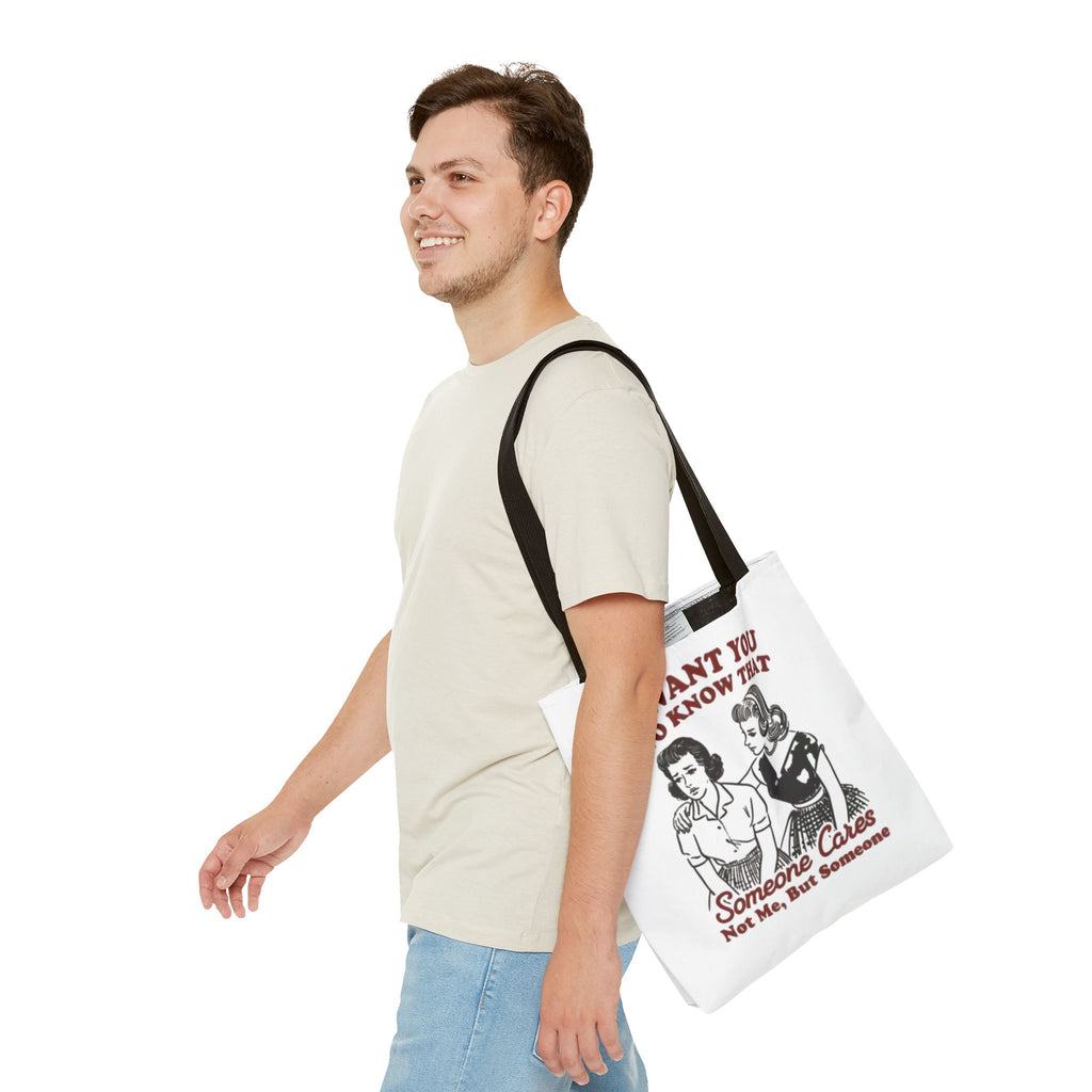 Funny Retro "Someone Cares" Tote Bag – Vintage Quote Canvas Tote