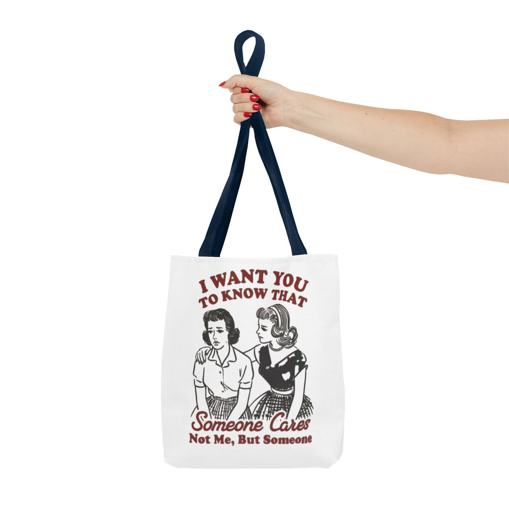Funny Retro "Someone Cares" Tote Bag – Vintage Quote Canvas Tote