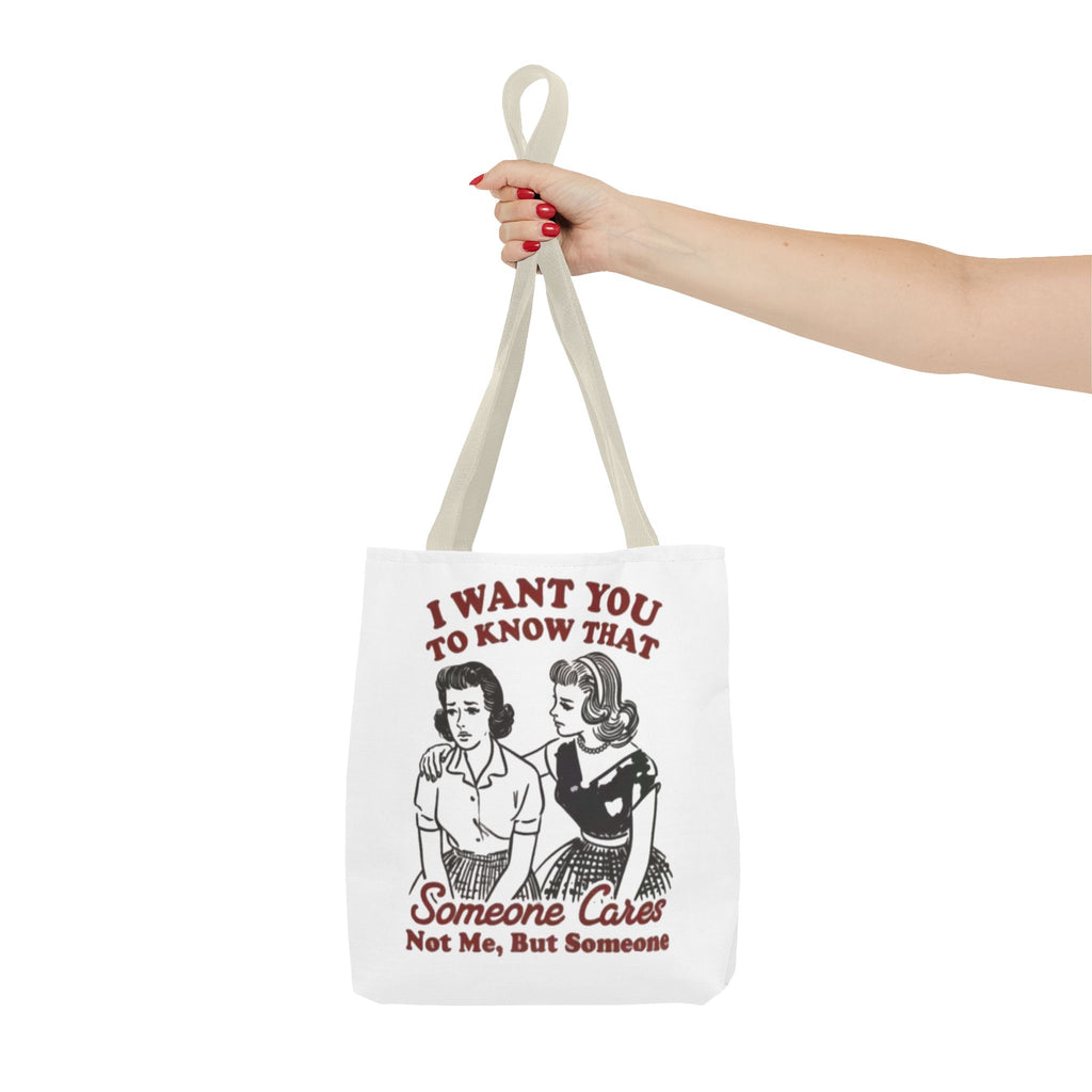 Funny Retro "Someone Cares" Tote Bag – Vintage Quote Canvas Tote