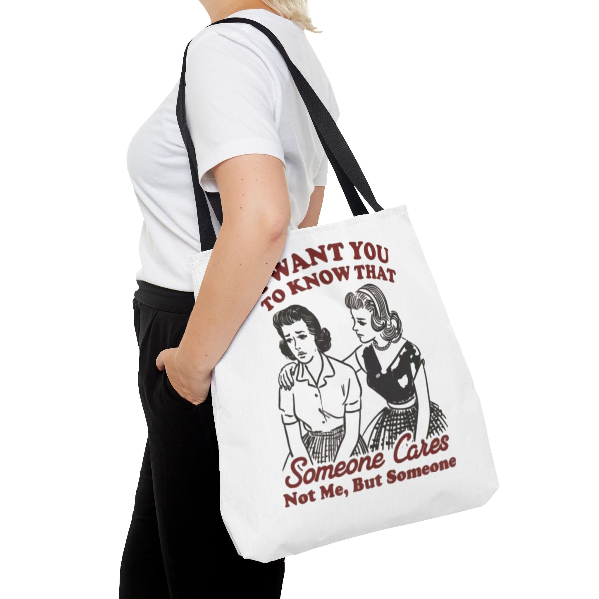 Funny Retro "Someone Cares" Tote Bag – Vintage Quote Canvas Tote