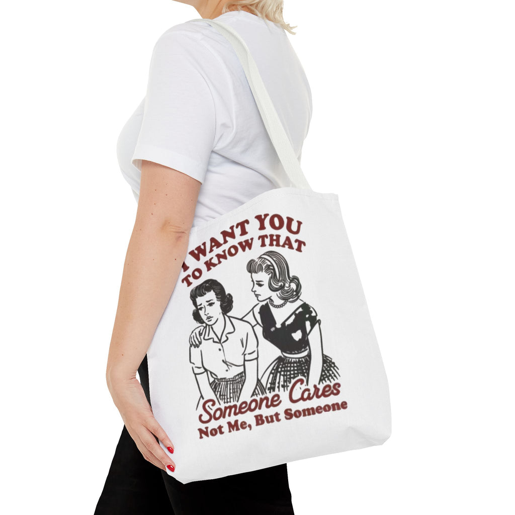 Funny Retro "Someone Cares" Tote Bag – Vintage Quote Canvas Tote