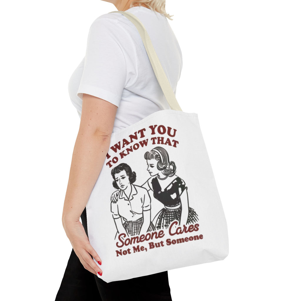 Funny Retro "Someone Cares" Tote Bag – Vintage Quote Canvas Tote