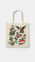 Canvas Tote With Americana Tattoo Art